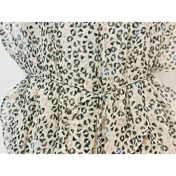 Diane Von Furstenberg  Women Size 2 Animal Print Silk Blouse Boho Quiet Luxury - Picture 4 of 14